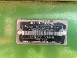 2012 JOHN DEERE S670