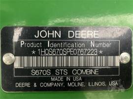 2014 JOHN DEERE S670