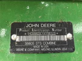 2016 JOHN DEERE S680